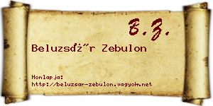 Beluzsár Zebulon névjegykártya
